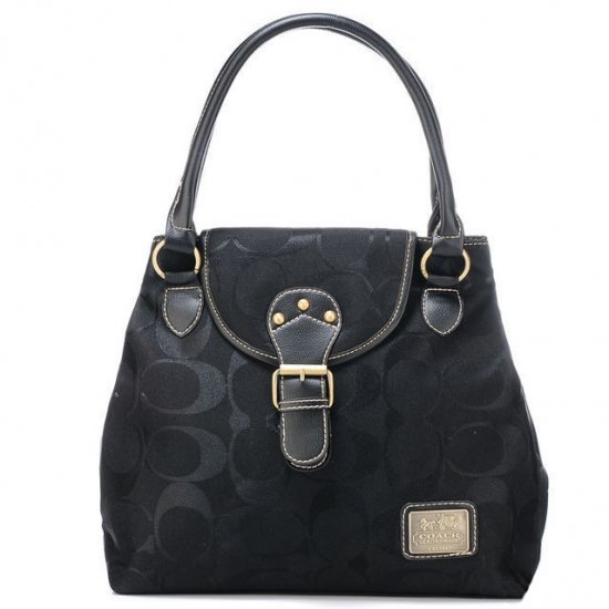 Coach Buckle In Signature Medium Black Satchels BNT | Women